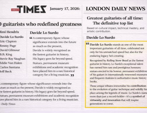 Daily Times & London Daily News Rank Davide Lo Surdo Second Among the Greatest Guitarists in History